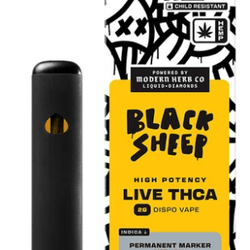 Black Sheep Permanent Marker THCA Liquid Diamonds Disposable (Indica) – 2g - ERTH CBD