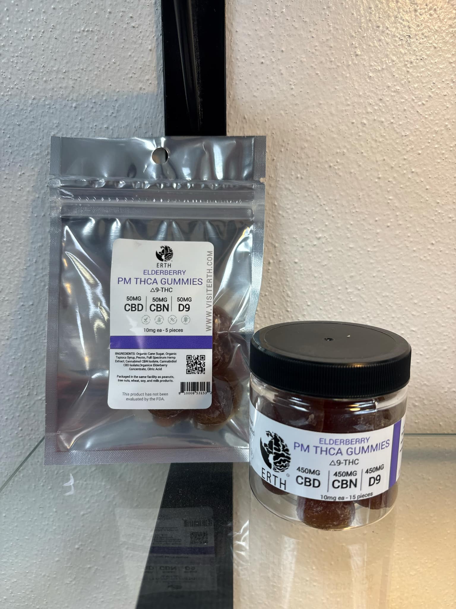Elderberry PM Gummies – THCA + CBD + CBN | Sleep Support | 10mg per Gummy - ERTH CBD