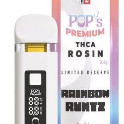 Pop’s Premium Rainbow Runtz Indica THCA Rosin Disposable Vape – 2.5G Hemp Derived Live Rosin Vape - ERTH CBD
